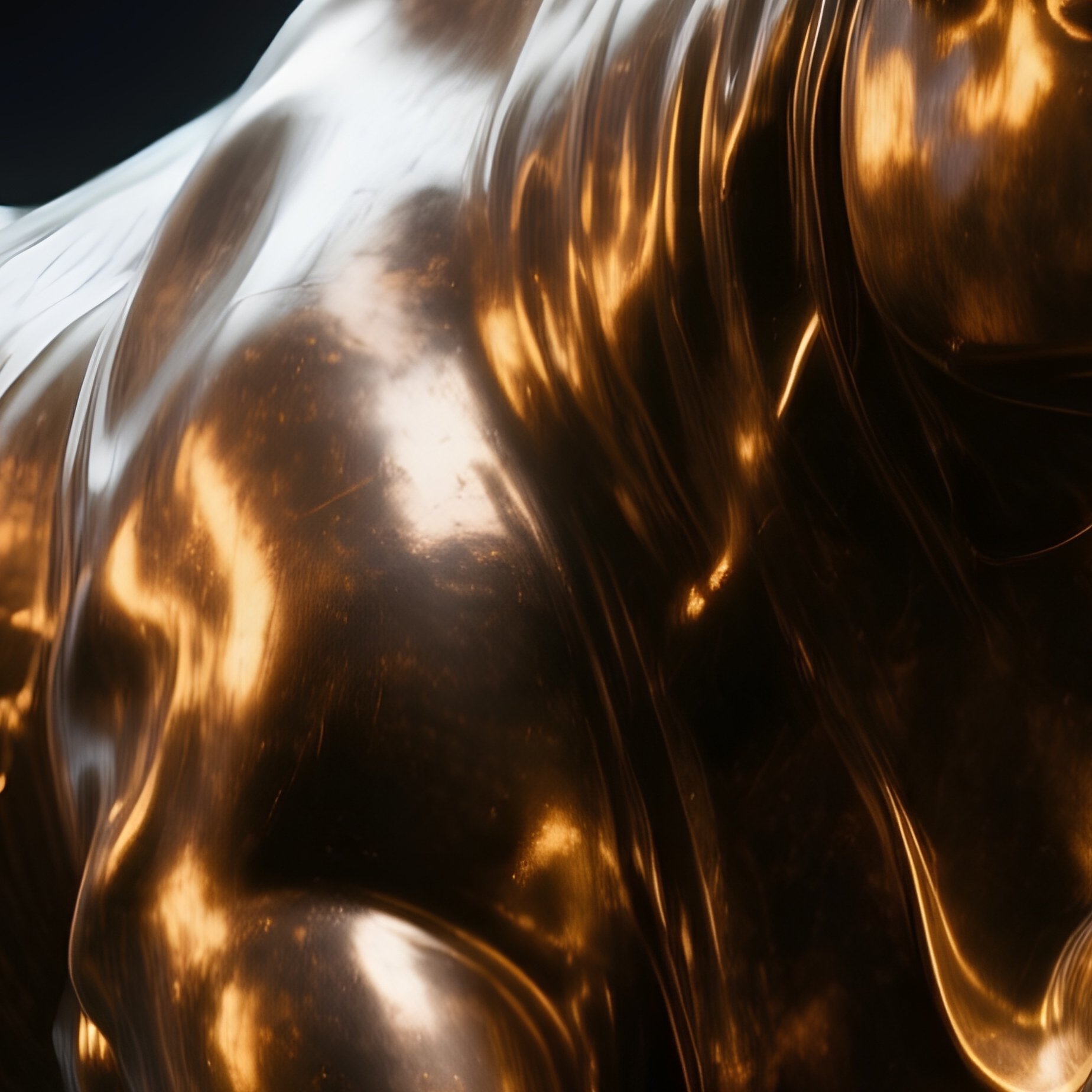 Bronze Bull Statue Holographic Currency Symbols 2 - Full Resolution Quality Preview