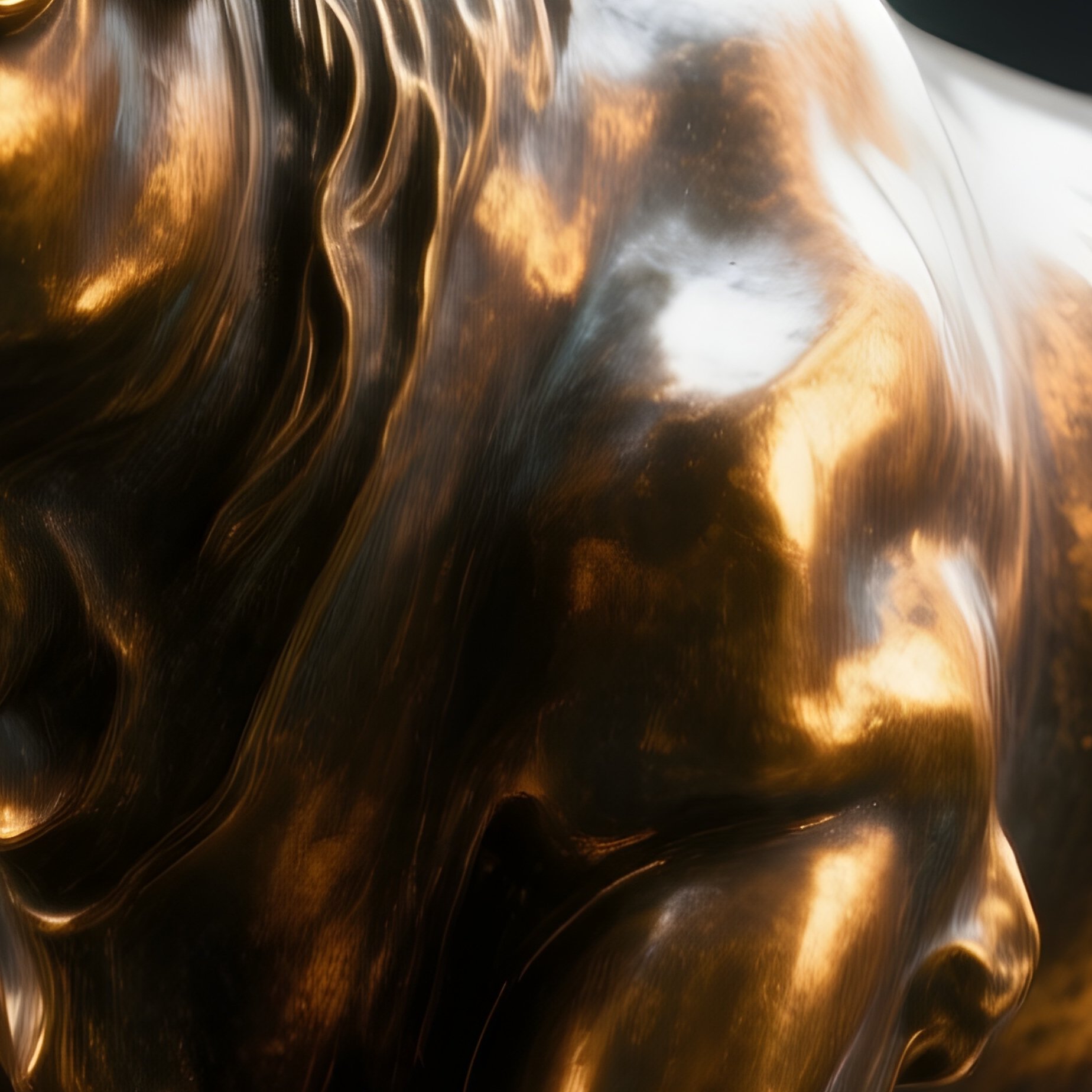 Bronze Bull Statue Holographic Currency Symbols 3 - Full Resolution Quality Preview