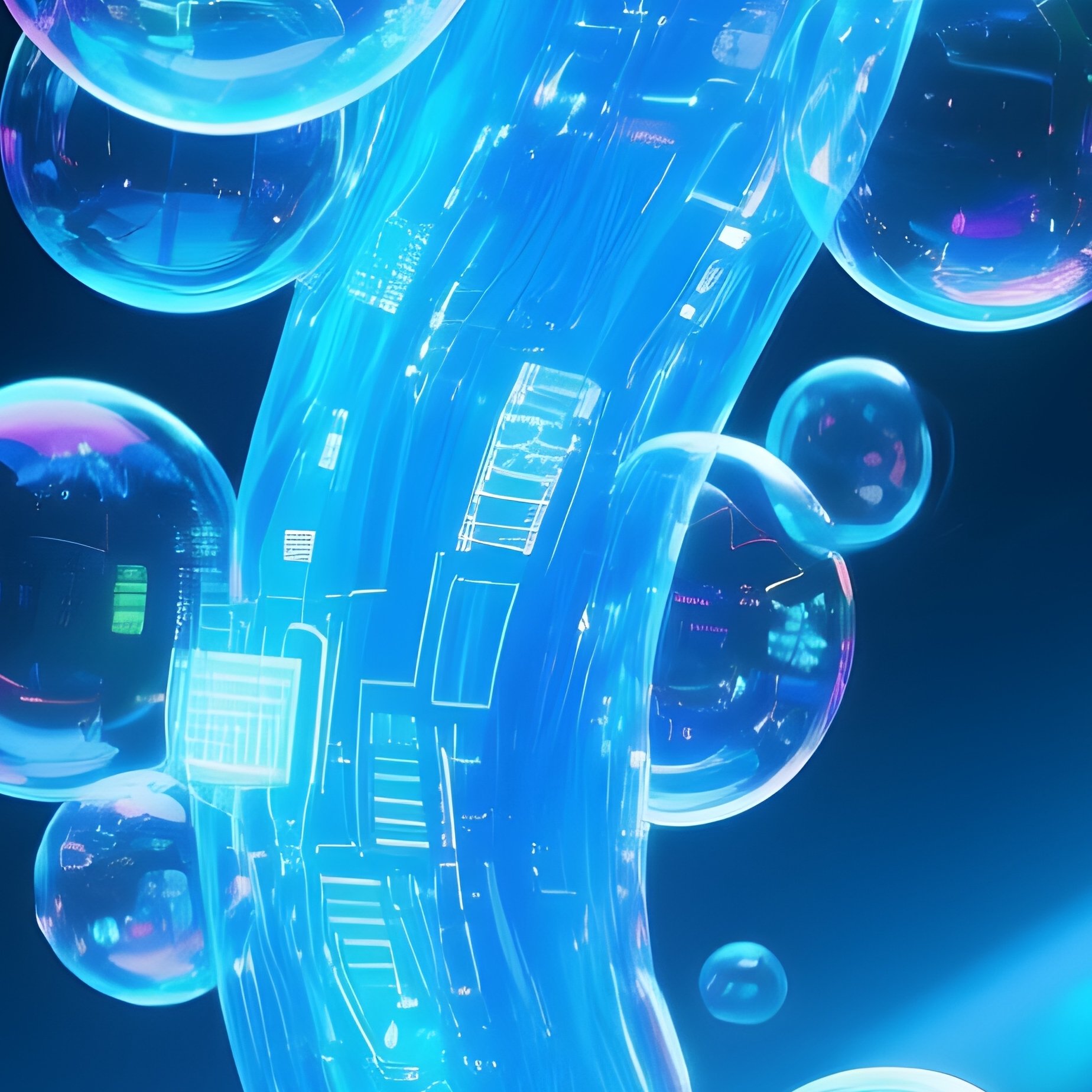 Bubble Stream Behind Colorful Background Poster Science Fiction - Full Resolution Quality Preview