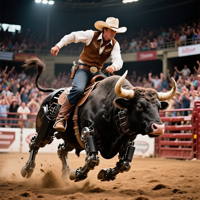 Buffalo Cowboy Mech Bull Rider