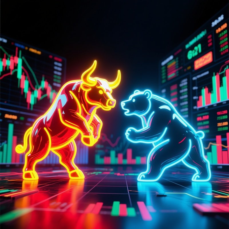 Bull And Bear Neon Trading Floor