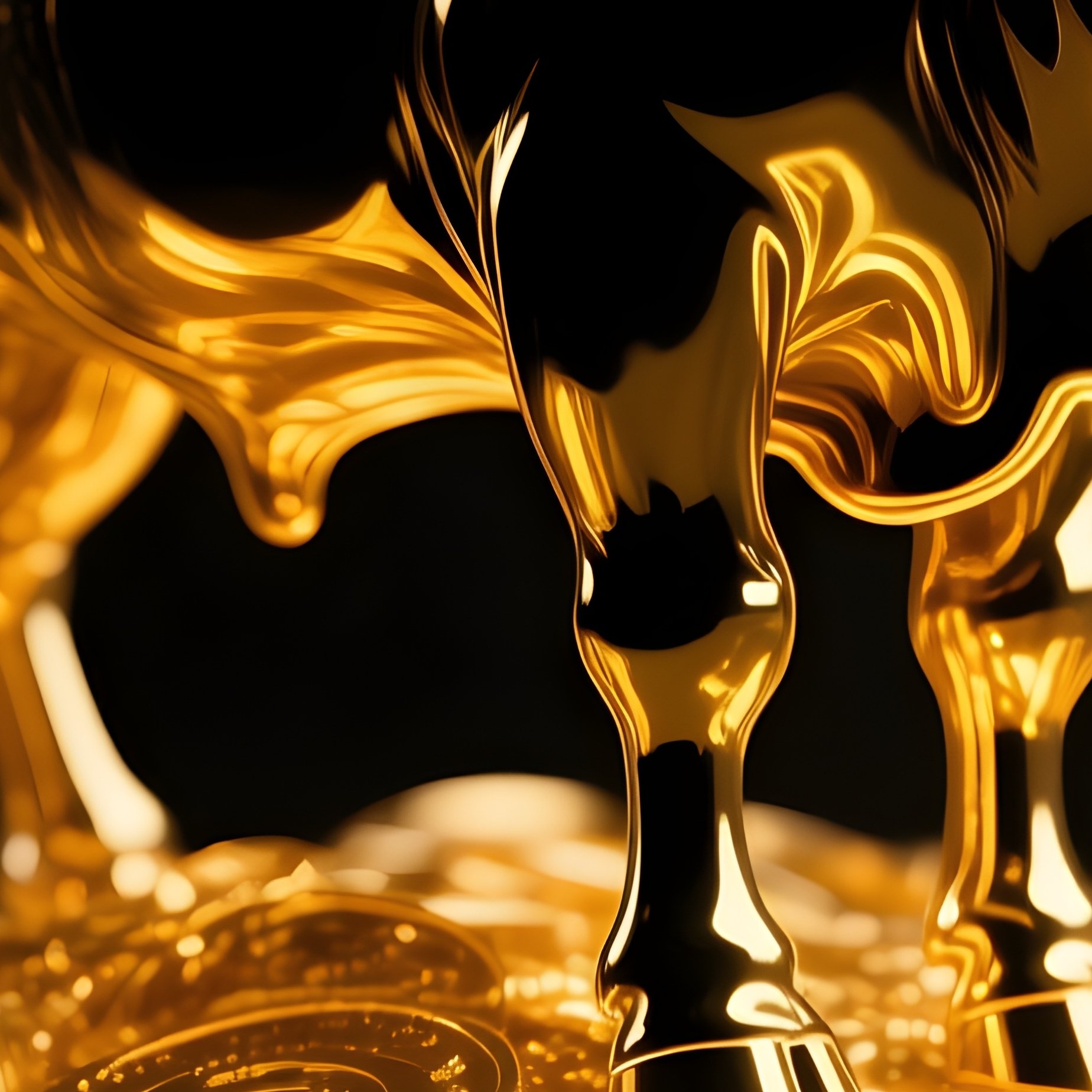 Bull Silhouette Stack Gold Coins - Full Resolution Quality Preview