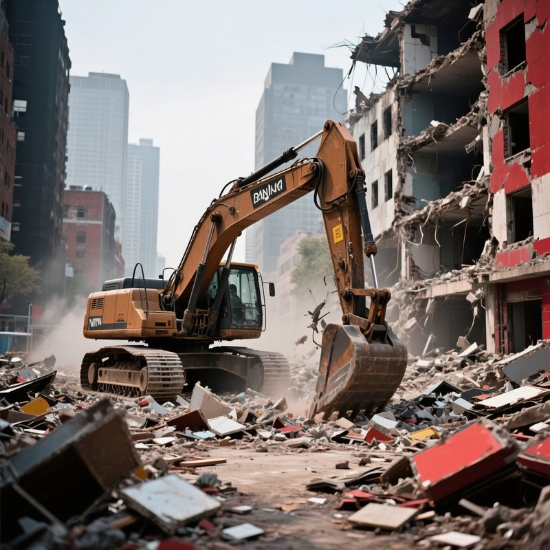 Bulldozer Clearing Earth Urban Renewal Project