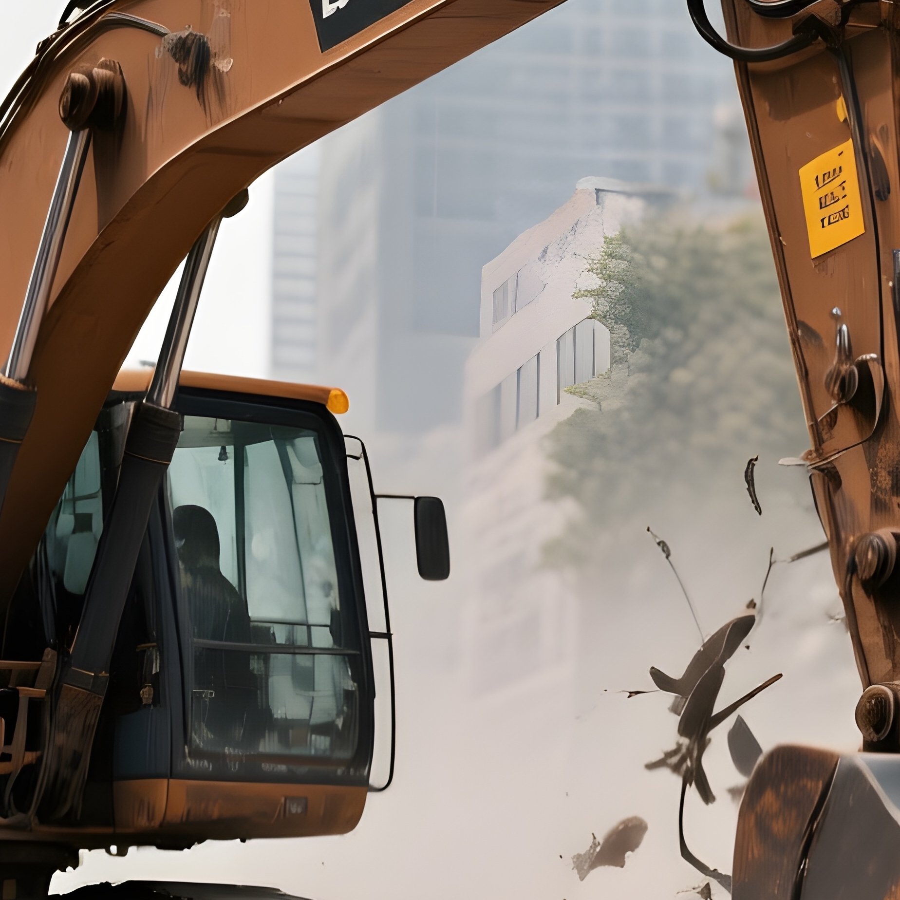 Bulldozer Clearing Earth Urban Renewal Project - Full Resolution Quality Preview