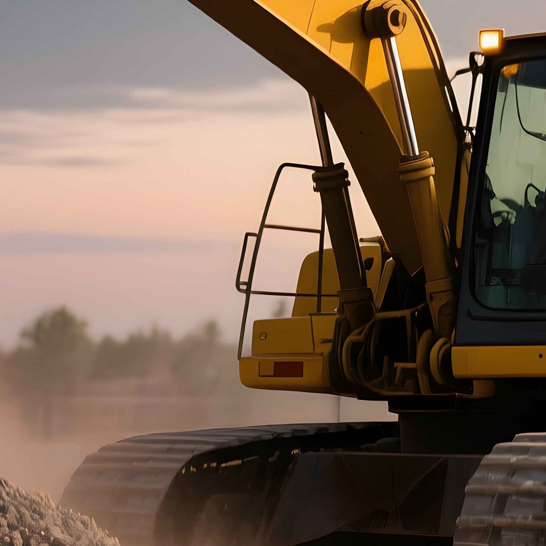 Bulldozer Gravel Dusk Construction Site 3 - Full Resolution Quality Preview