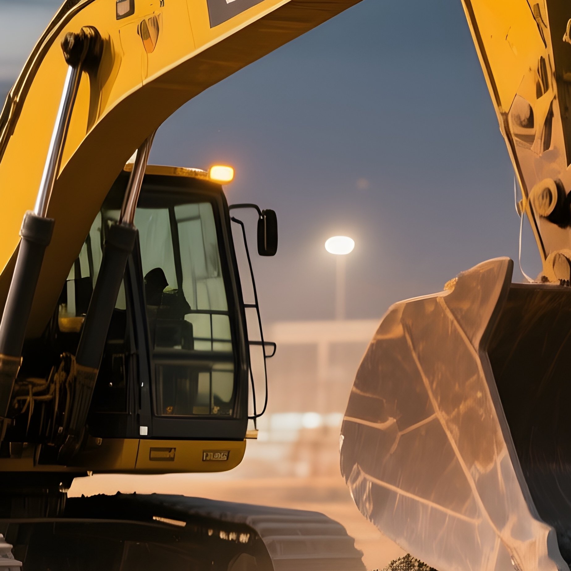 Bulldozer Gravel Dusk Construction Site - Full Resolution Quality Preview