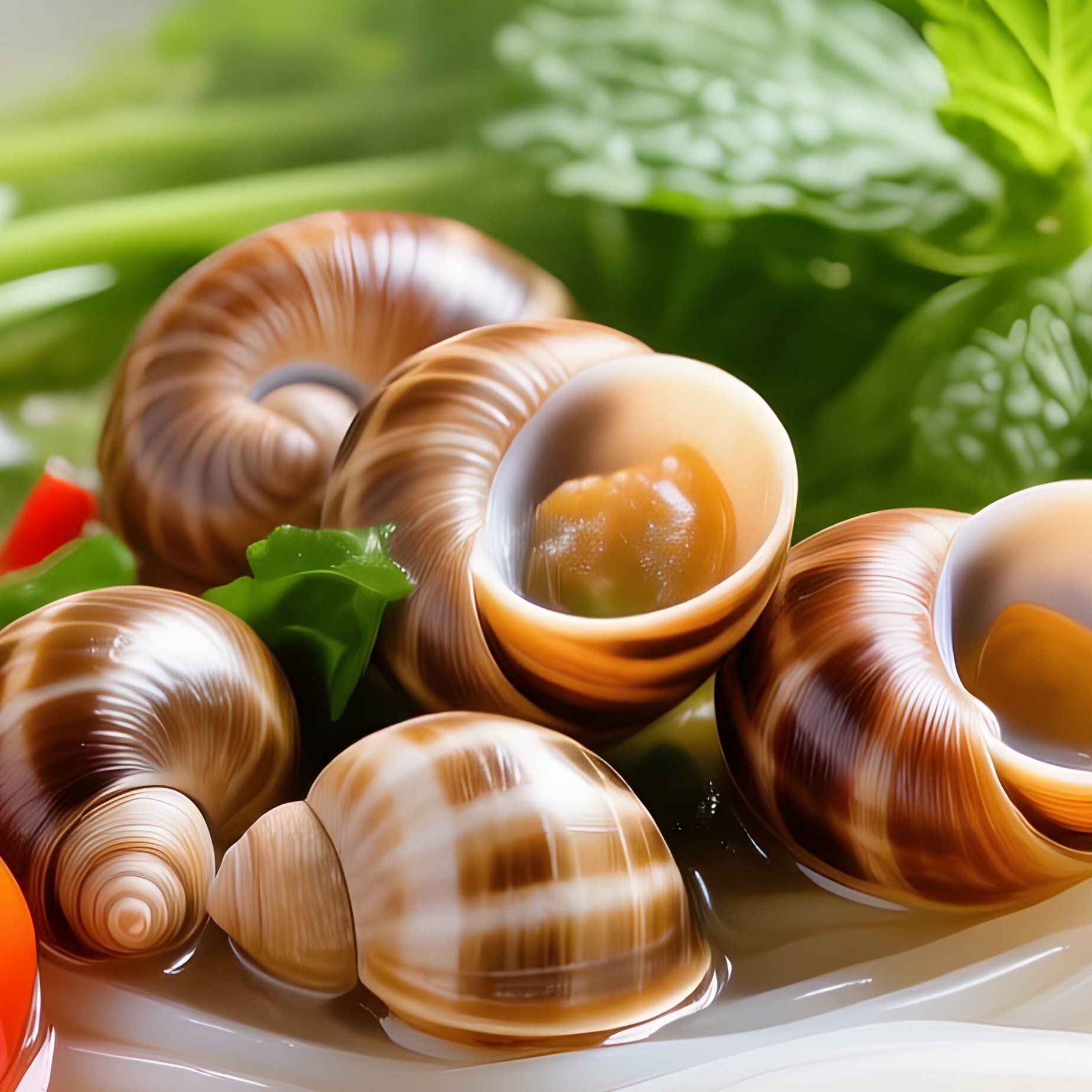 Bun Oc Snail Noodle Soup With Tomatoes Herbs And Rice Vermicelli - Full Resolution Quality Preview