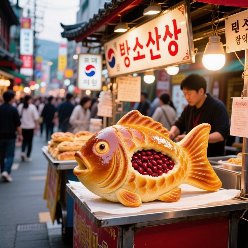 Bungeoppang Fish Shaped Pastry On Street Cart