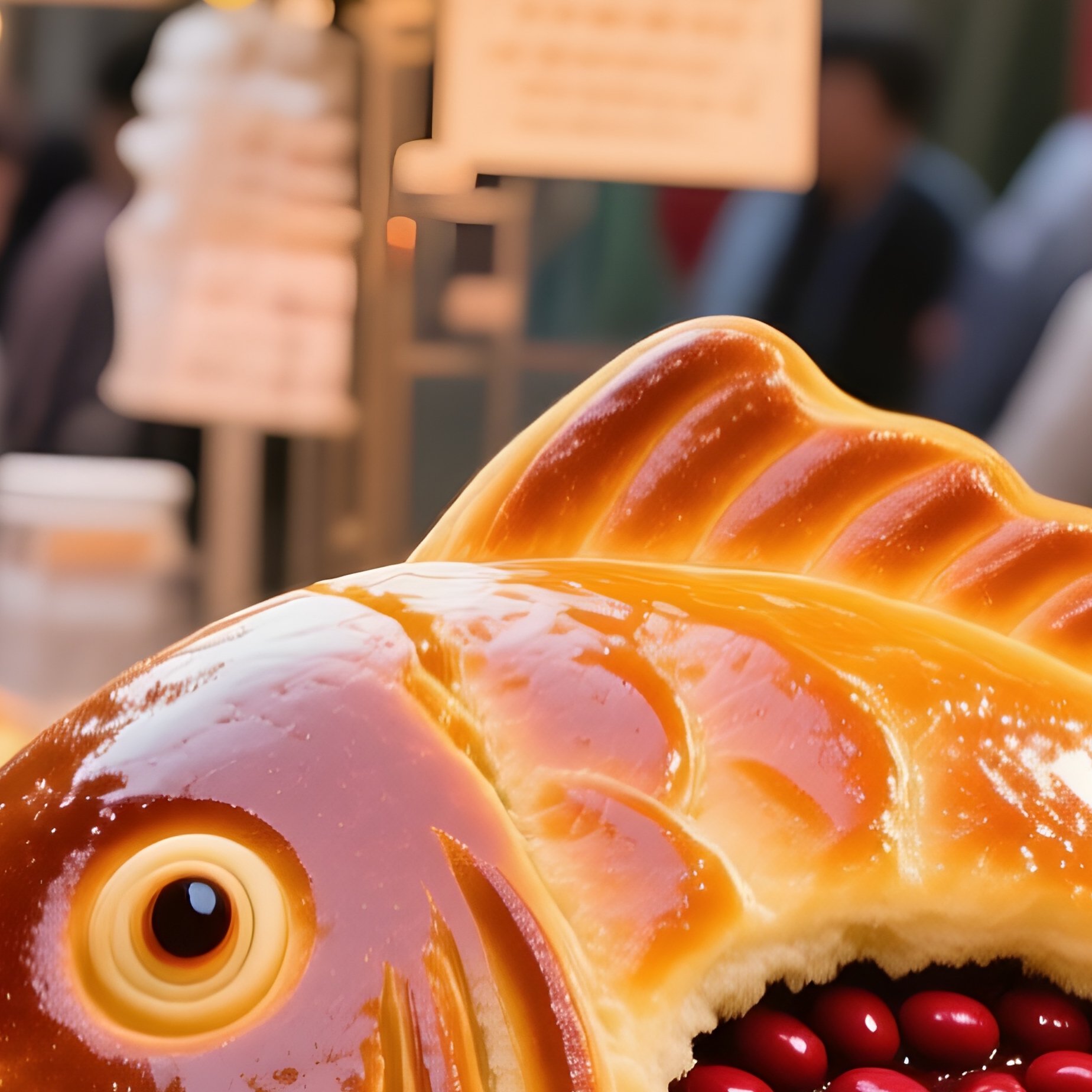 Bungeoppang Fish Shaped Pastry On Street Cart - Full Resolution Quality Preview
