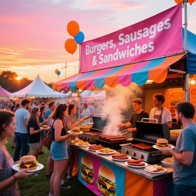 Burgers Sausages Sandwiches Restaurant Outdoor