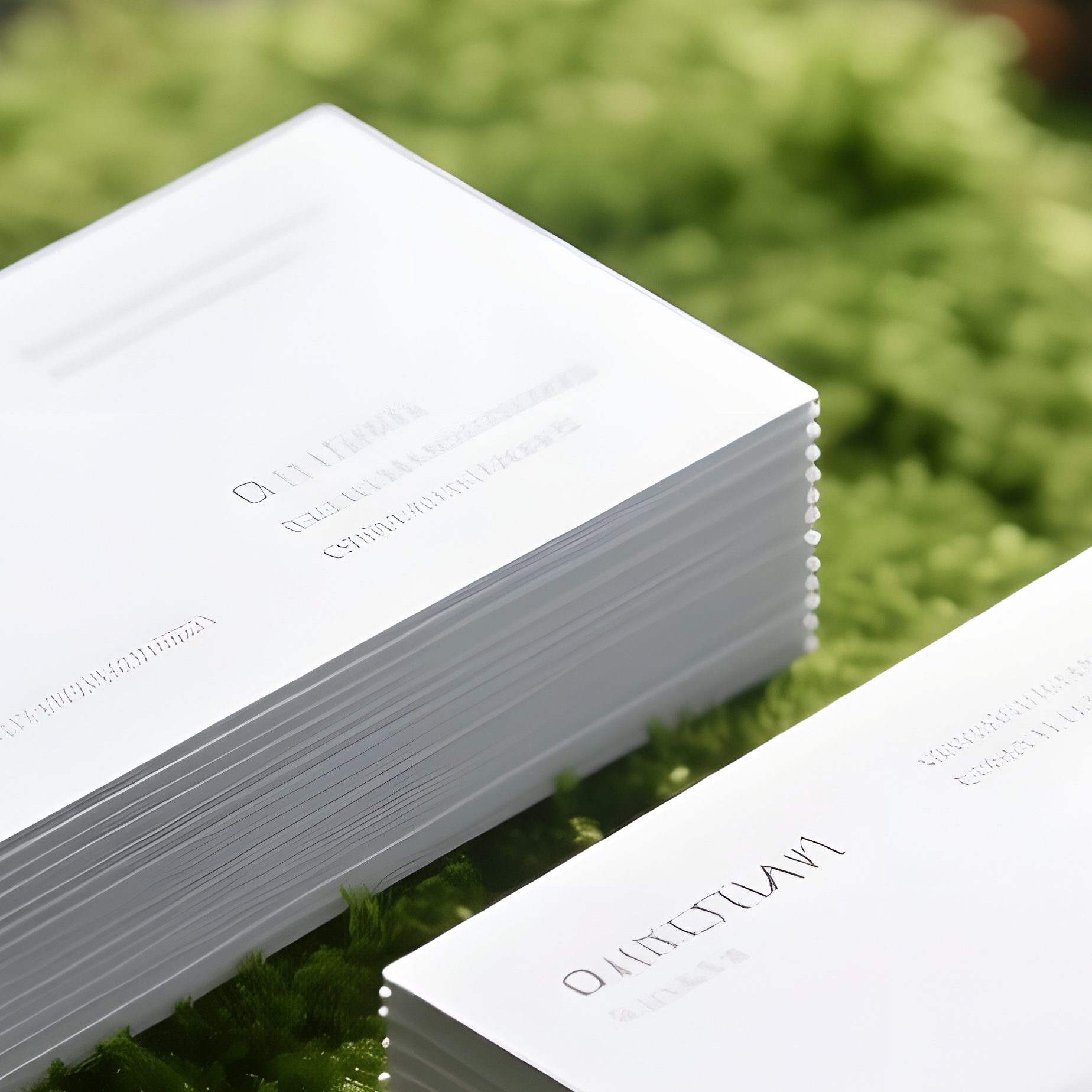 Business Cards Placed On Mossy Ground Business Cards Nature - Full Resolution Quality Preview