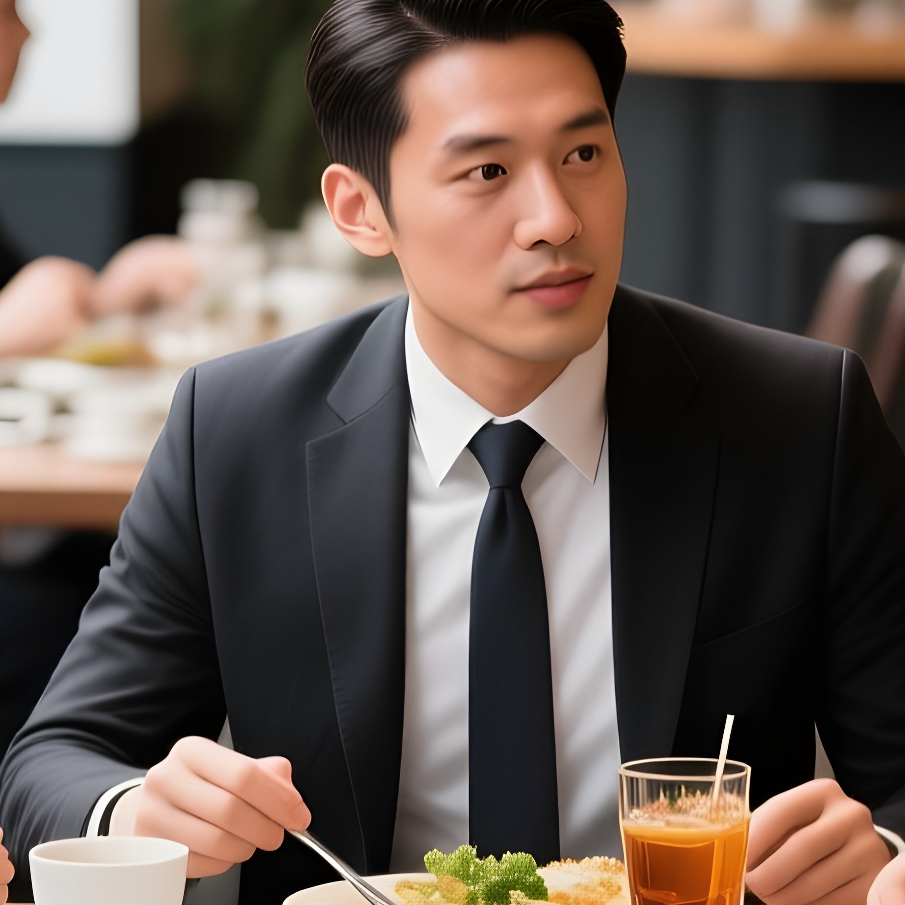 Business Lunch City Cafe Meeting - Full Resolution Quality Preview