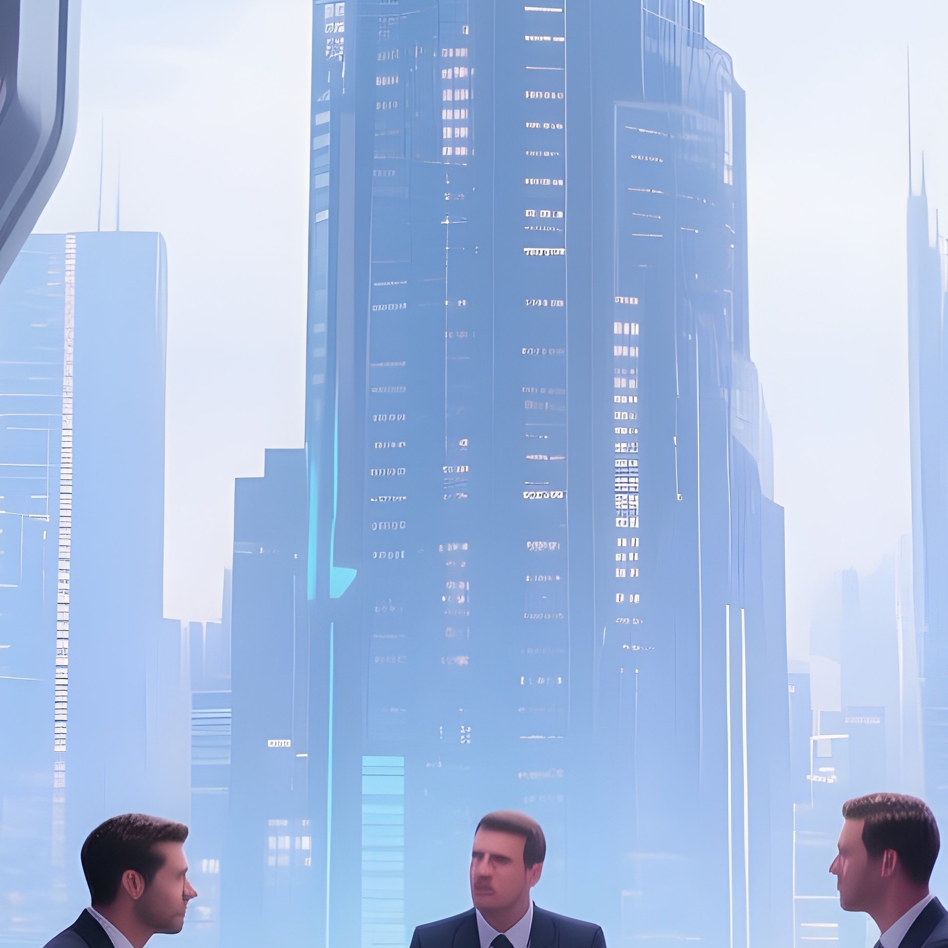 Business Meeting Skyscraper Digital Art - Full Resolution Quality Preview