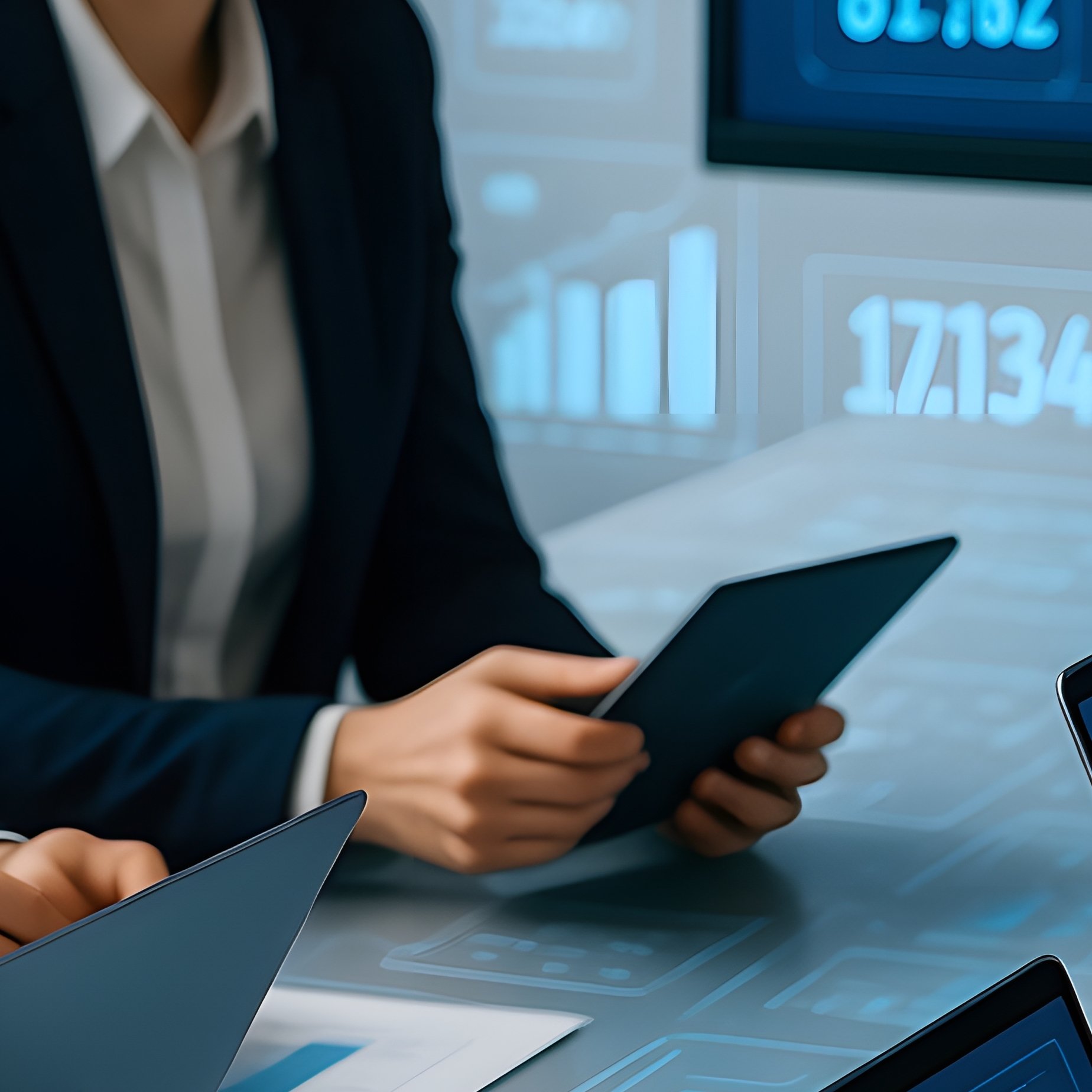 Business Meeting With Digital Overlays Business Meeting - Full Resolution Quality Preview