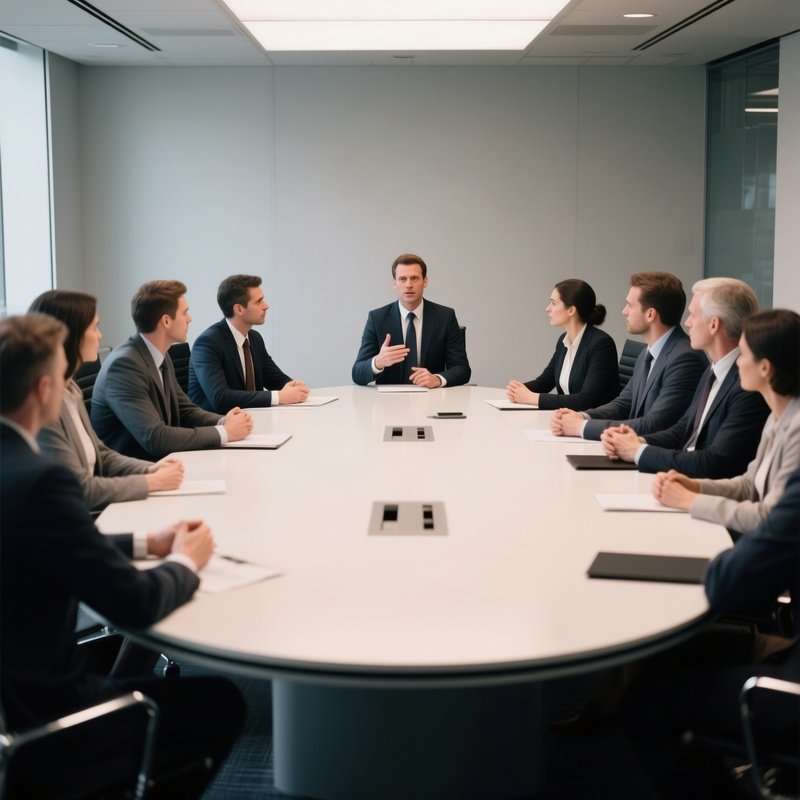 Business Negotiation At Conference Table