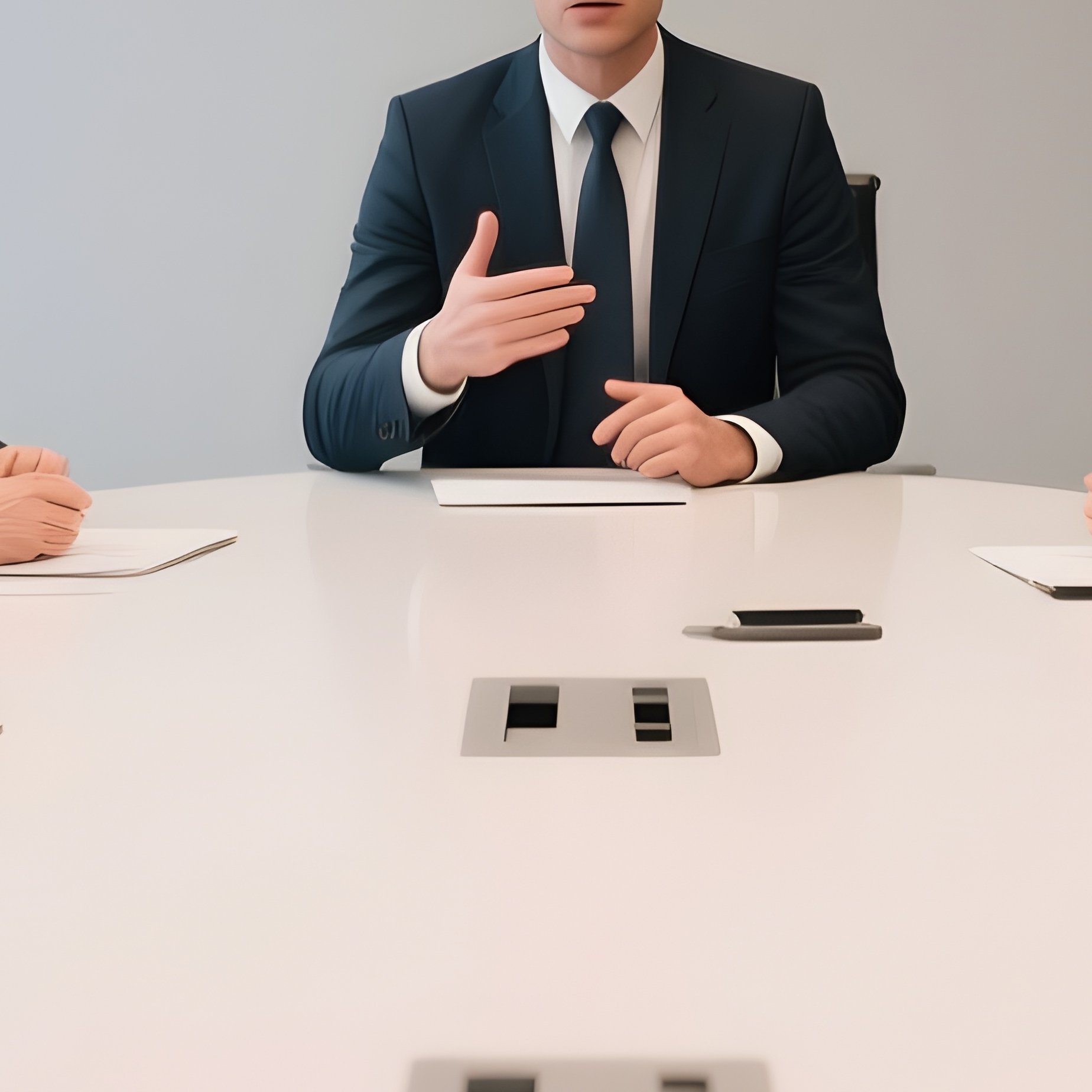 Business Negotiation At Conference Table - Full Resolution Quality Preview