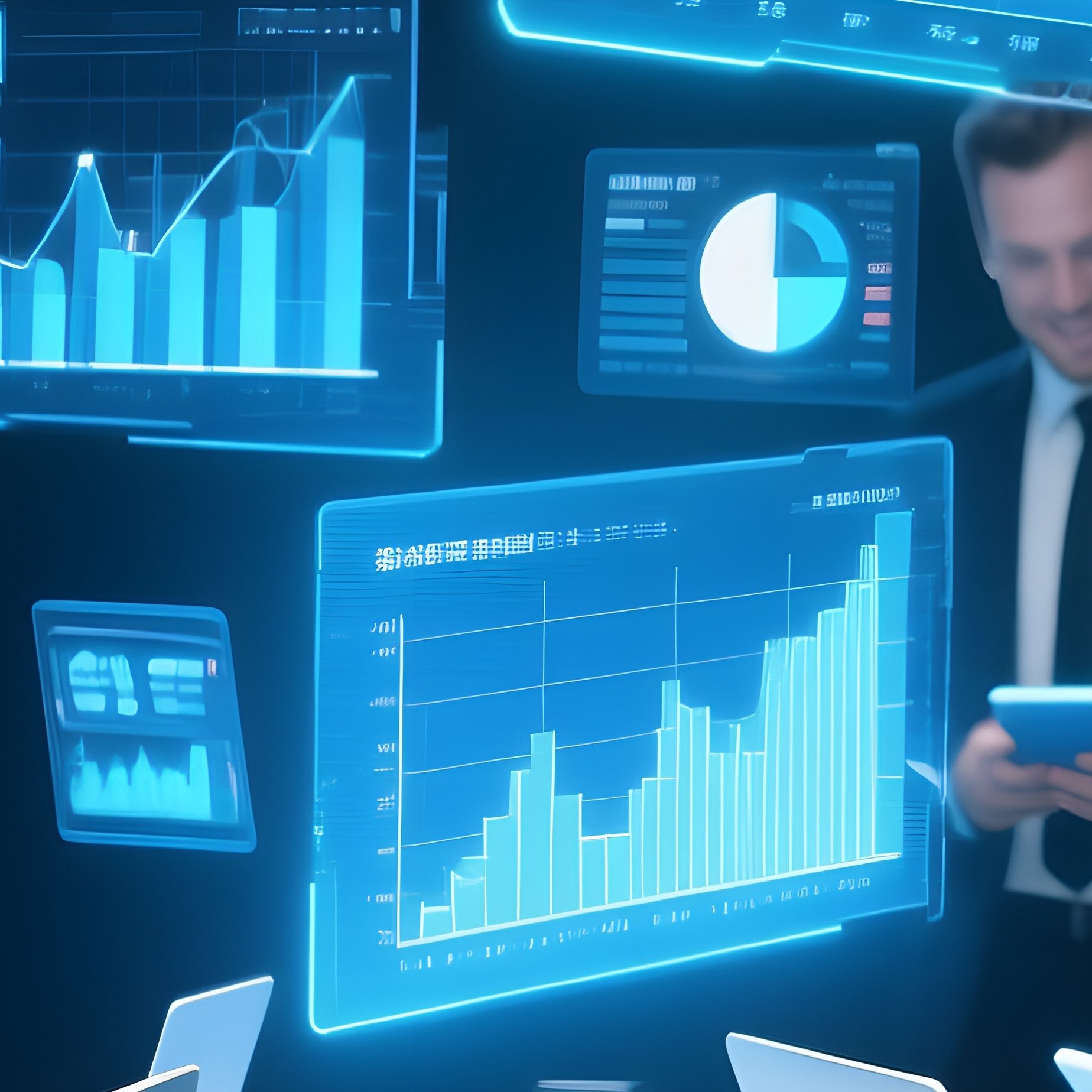 Business People Interacting With Digital Technology Technology - Full Resolution Quality Preview