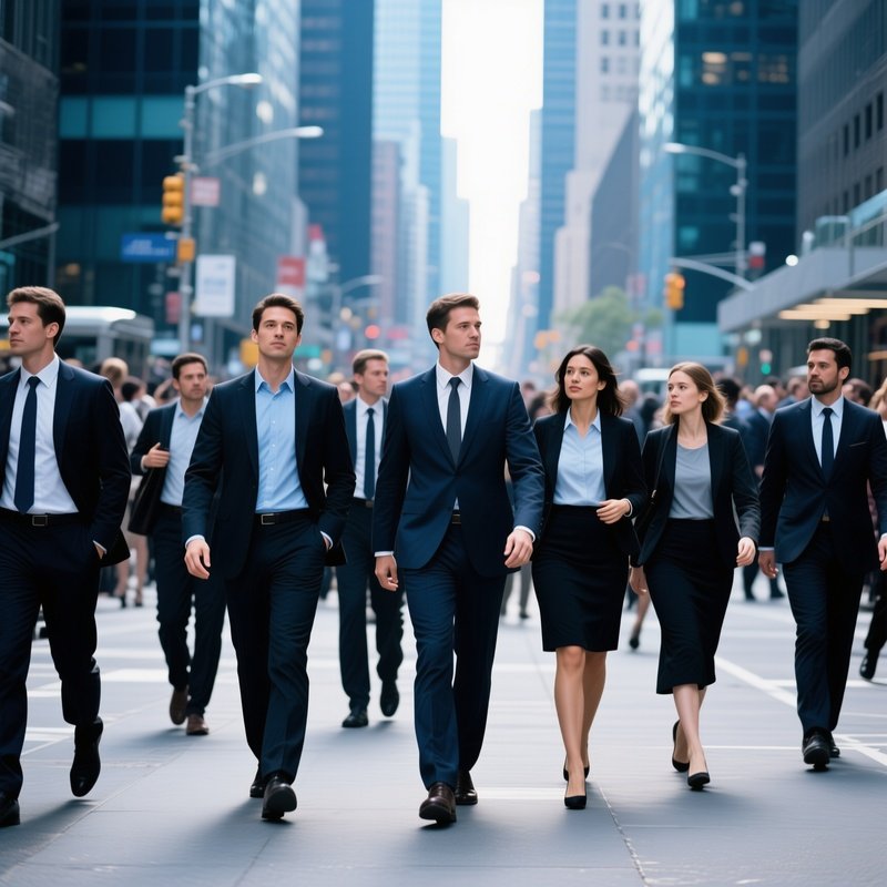 Business Team Walking In City