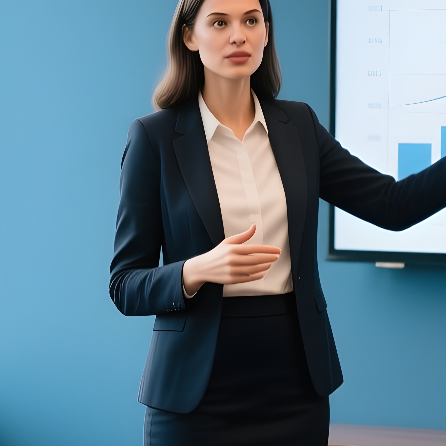 Businesswoman Presenting To Investors Meeting Room - Full Resolution Quality Preview