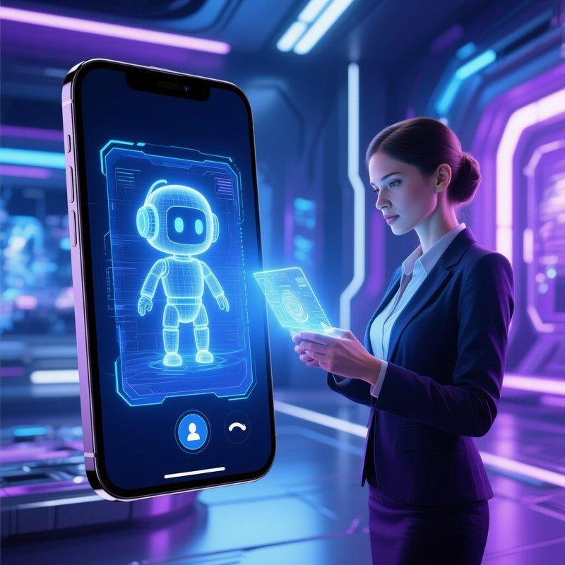 Businesswoman Talking On Smartphone Science Fiction