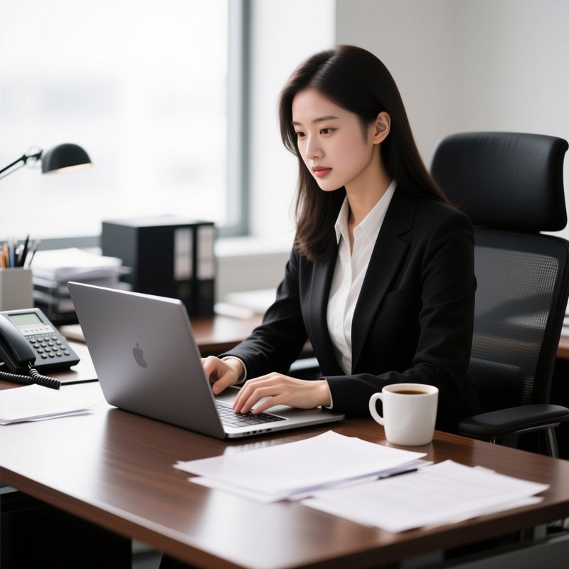 Businesswoman Working On Laptop