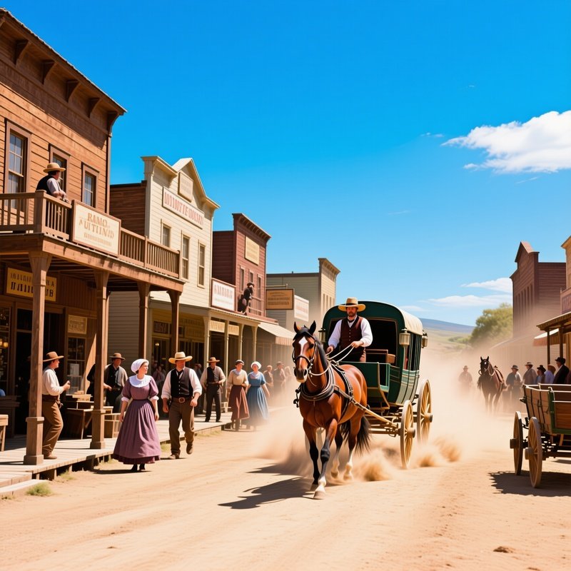 Bustling 19Th Century Frontier Town