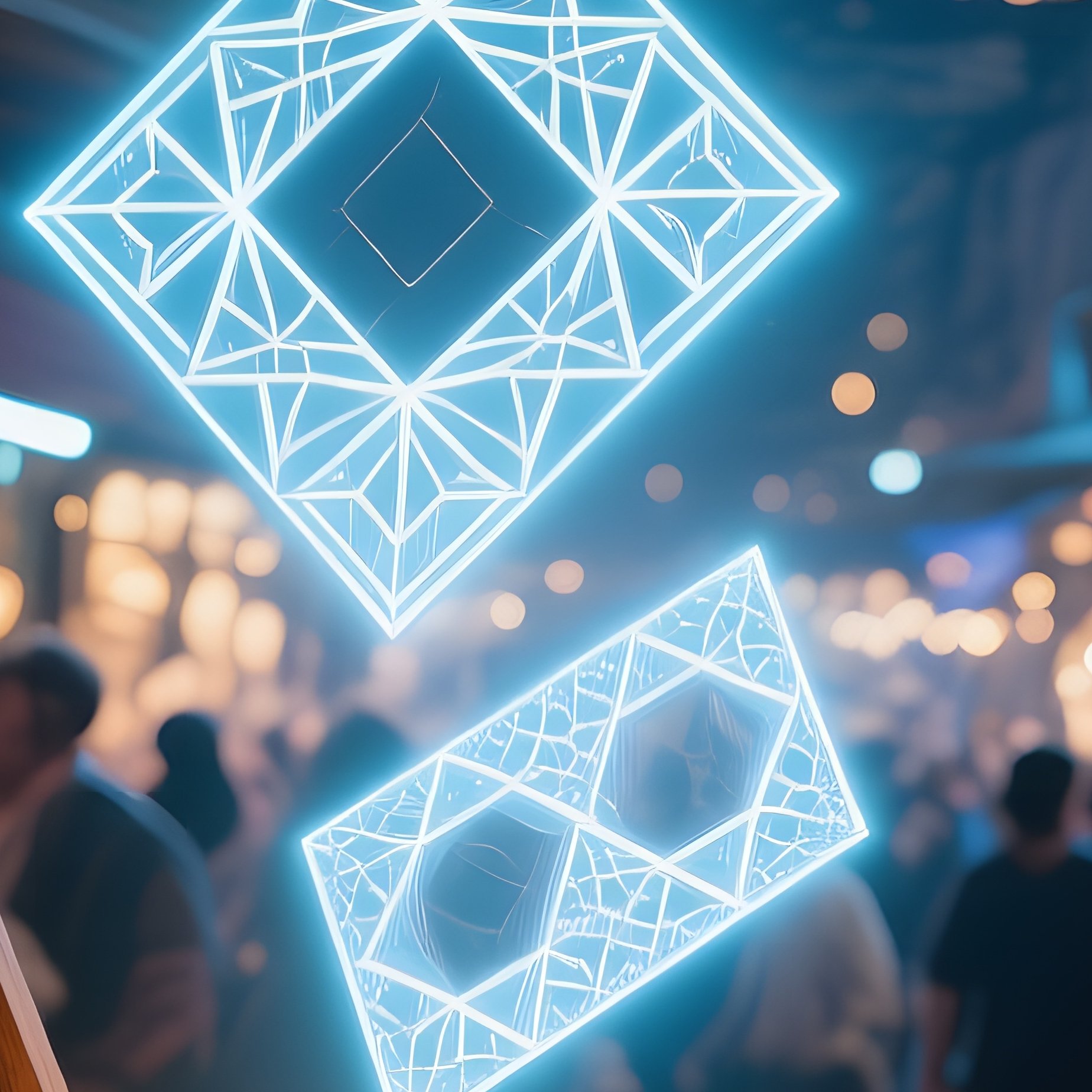 Bustling Bazaar Istanbul Full Moon Wooden Boxes Float Geometric - Full Resolution Quality Preview