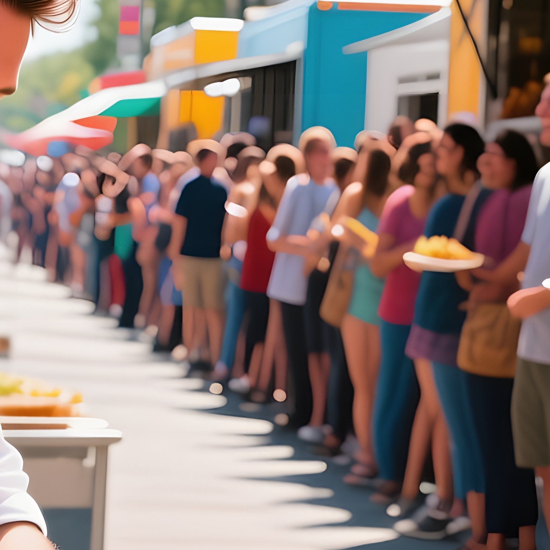 Bustling Downtown Food Truck Festival - Full Resolution Quality Preview