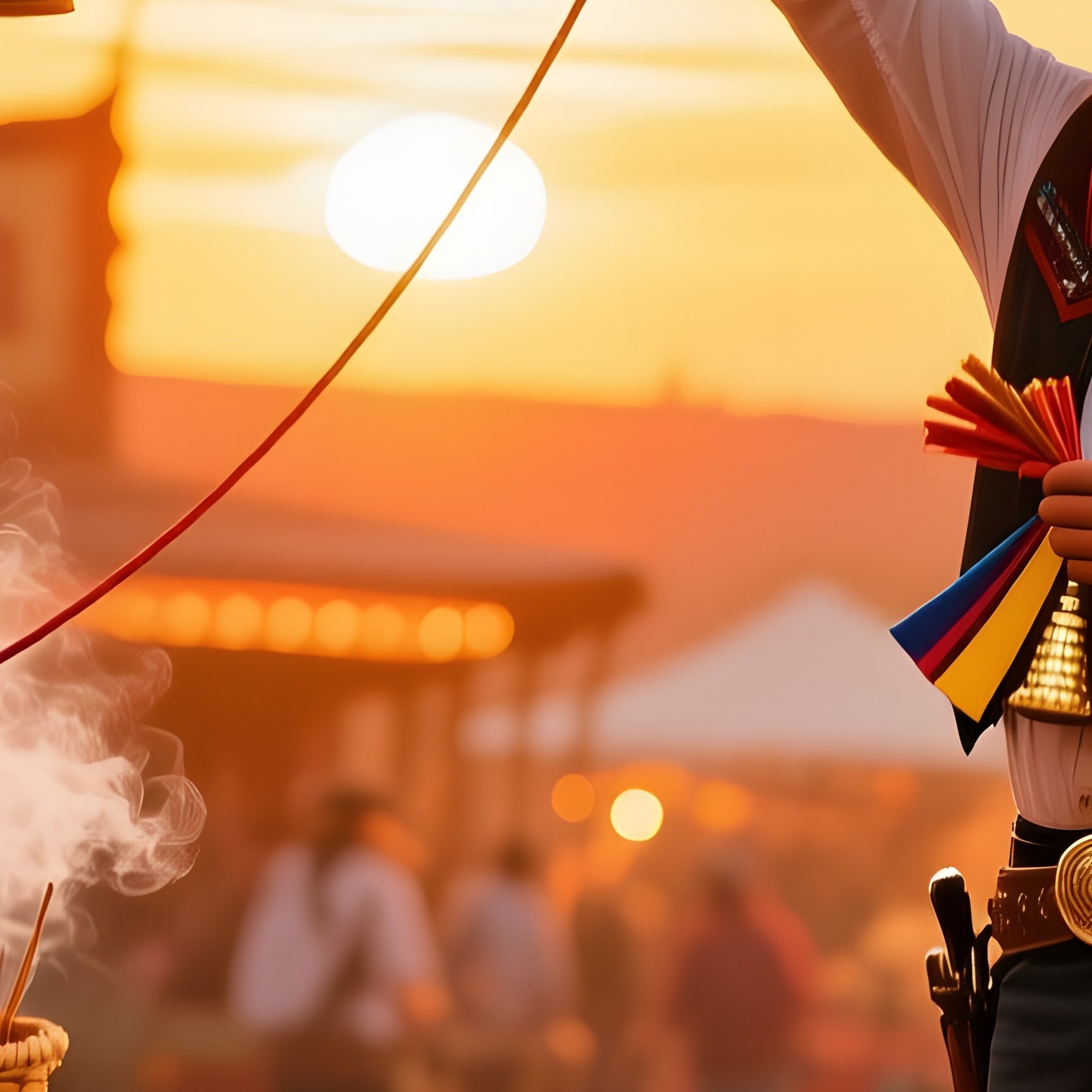 Bustling Frontier Fairground Sunset - Full Resolution Quality Preview