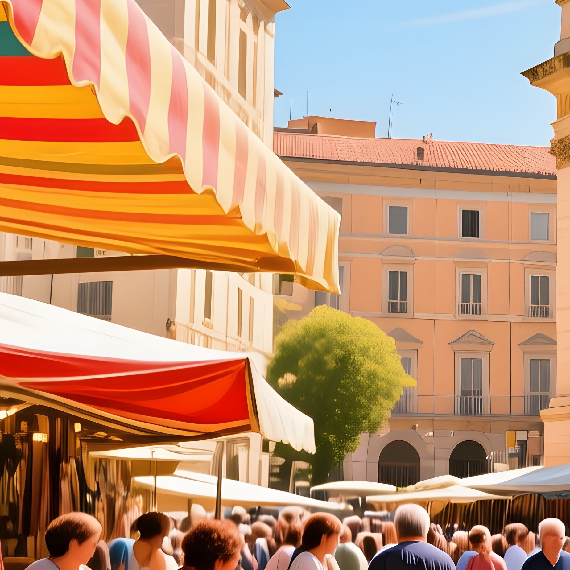 Bustling Market Square With Baroque Facades - Full Resolution Quality Preview