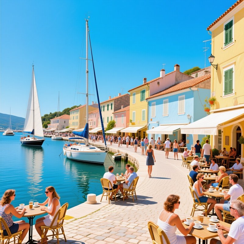 Bustling Mediterranean Port Midday