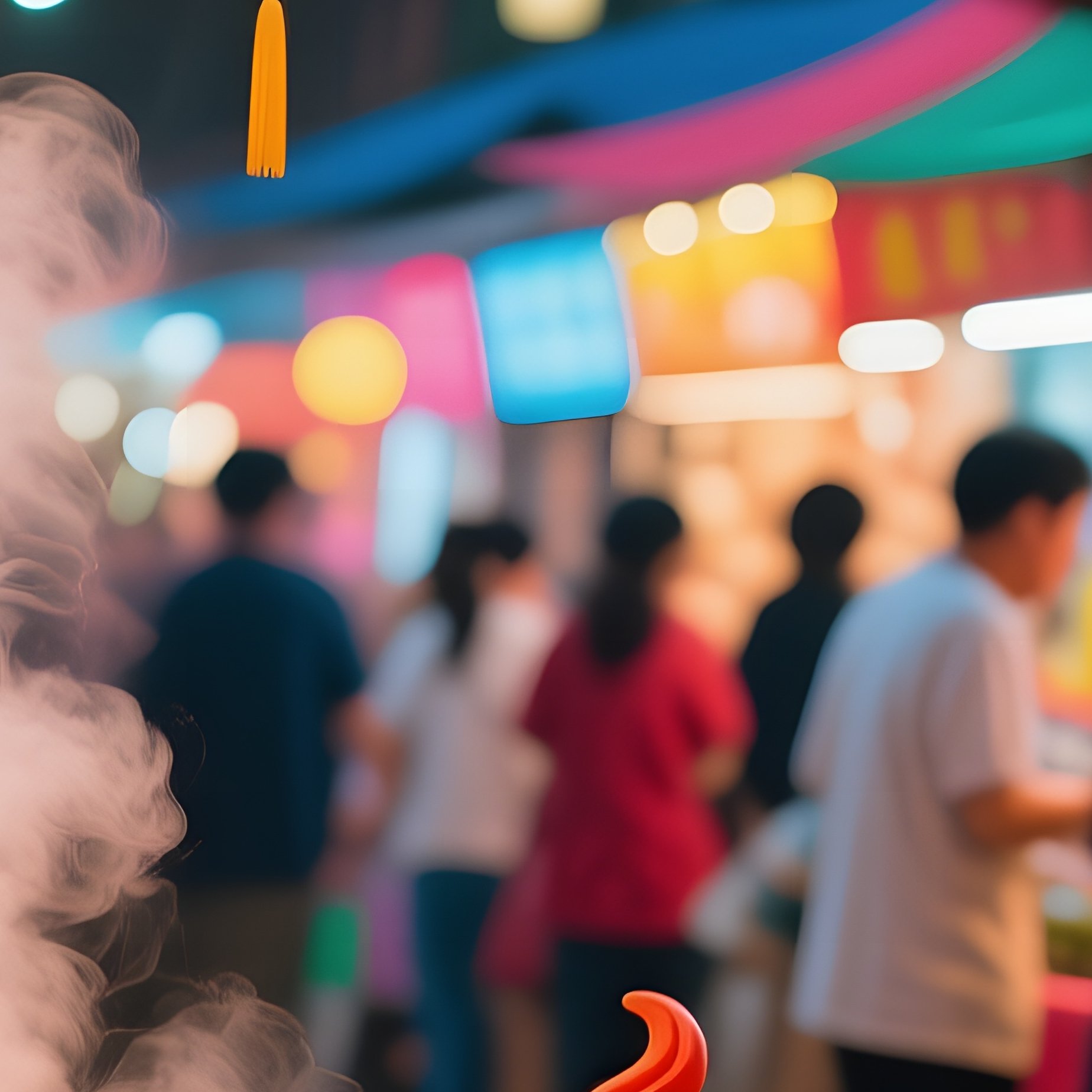 Bustling Night Market Southeast Asia - Full Resolution Quality Preview