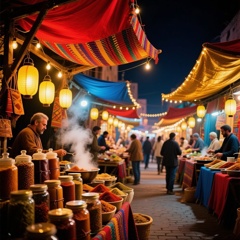 Bustling Night Market Spice Jars