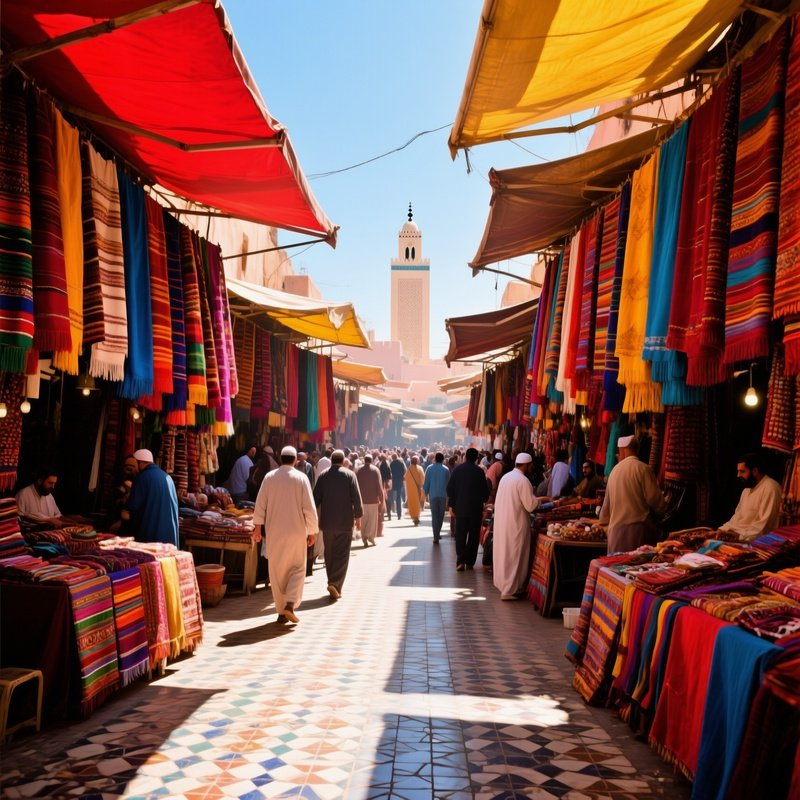 Bustling Souk Casablanca Midday