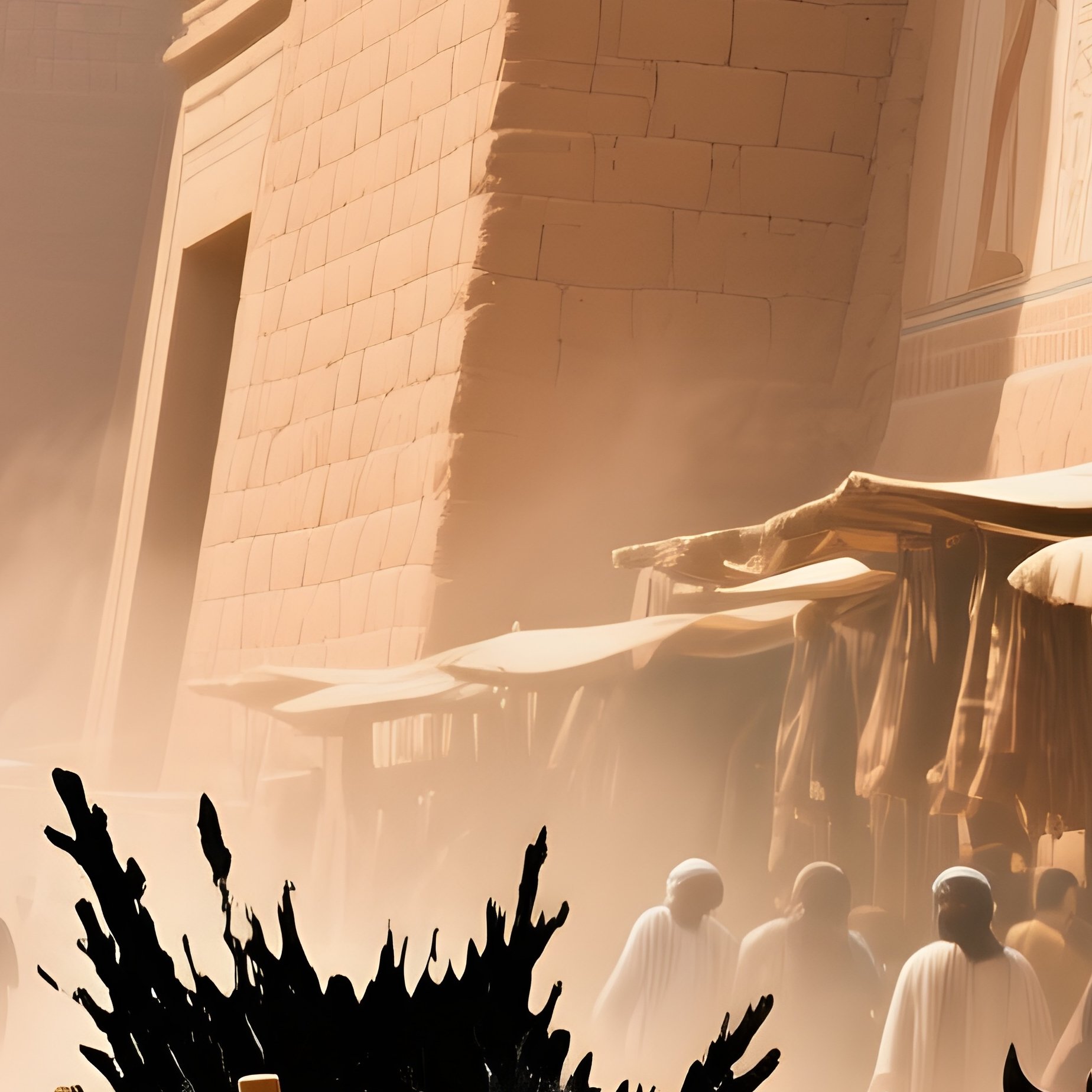 Bustling Street In Ancient Memphis At Midday - Full Resolution Quality Preview