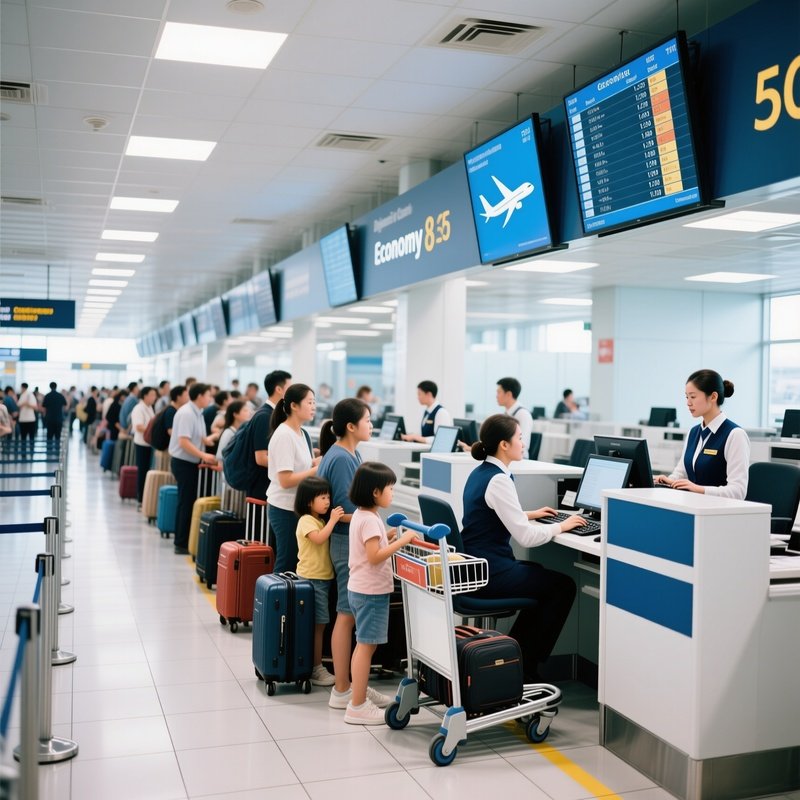 Busy Economy Check In Counters