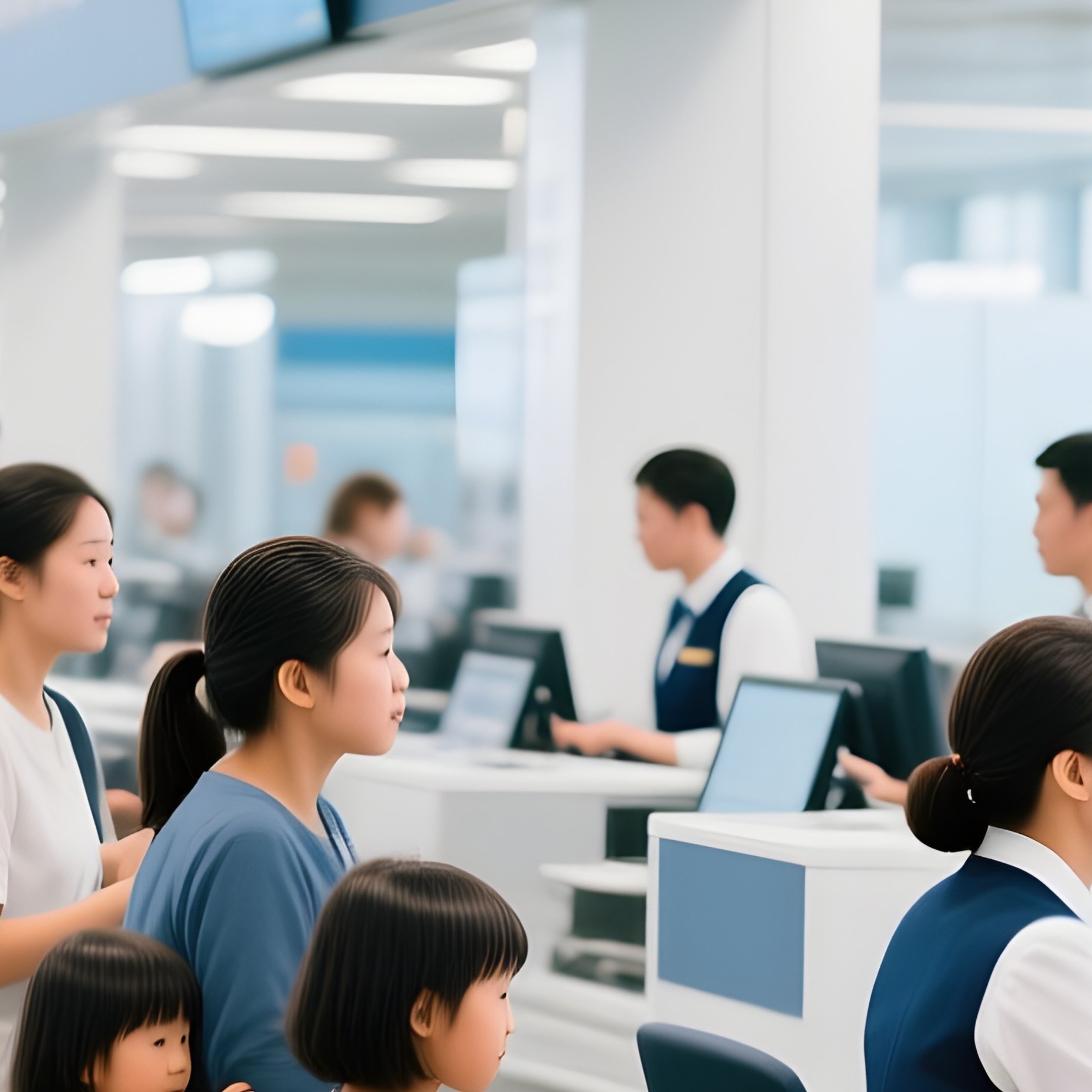 Busy Economy Check In Counters - Full Resolution Quality Preview