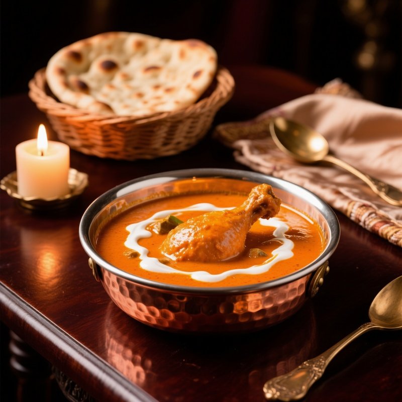 Butter Chicken Murgh Makhani In Copper Bowl