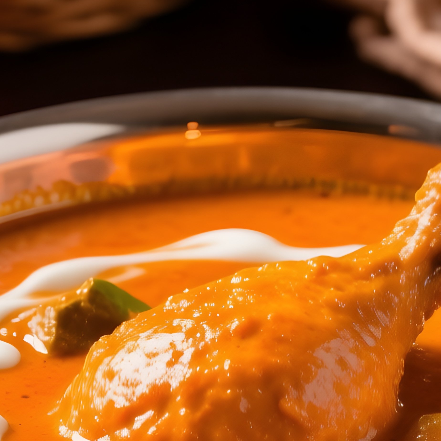 Butter Chicken Murgh Makhani In Copper Bowl - Full Resolution Quality Preview