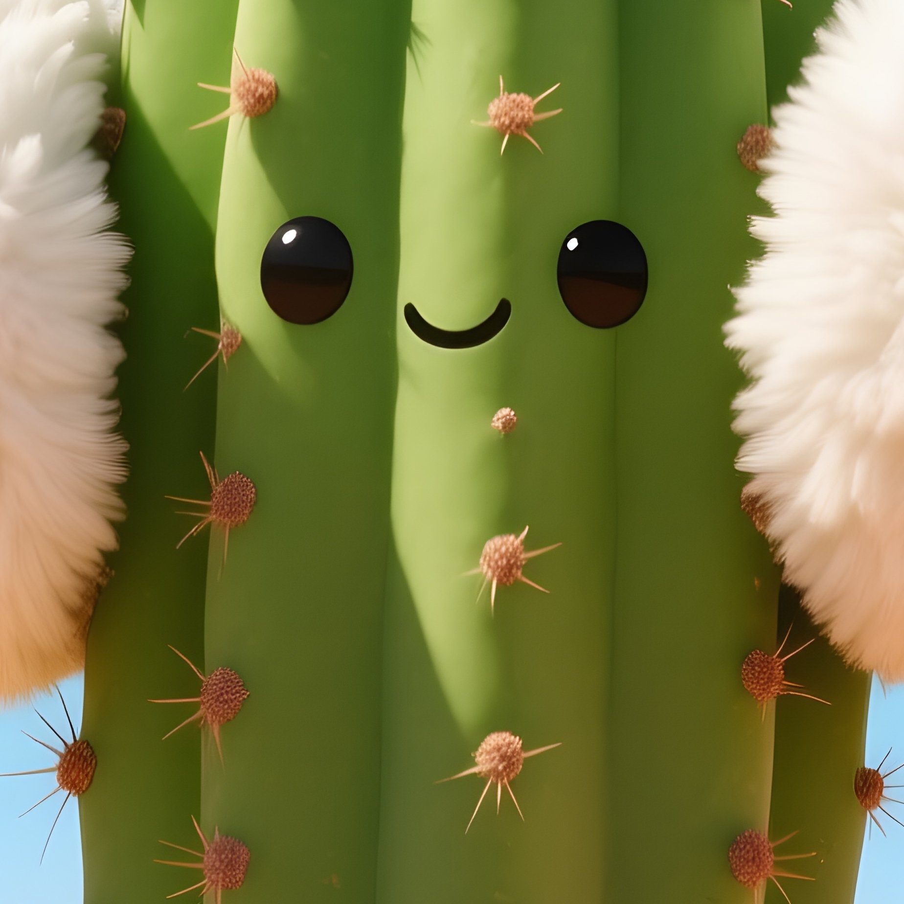 Cactus Wearing Earmuffs In Summer - Full Resolution Quality Preview