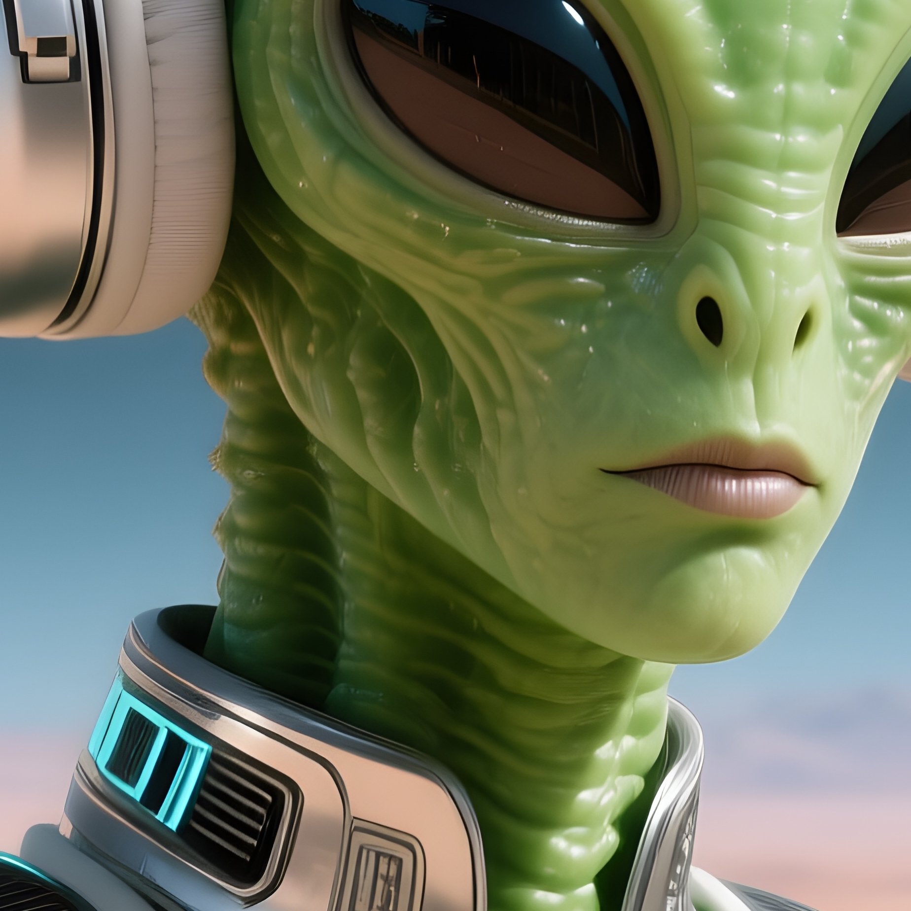 Cactus Wearing Earmuffs In Summer Science Fiction - Full Resolution Quality Preview