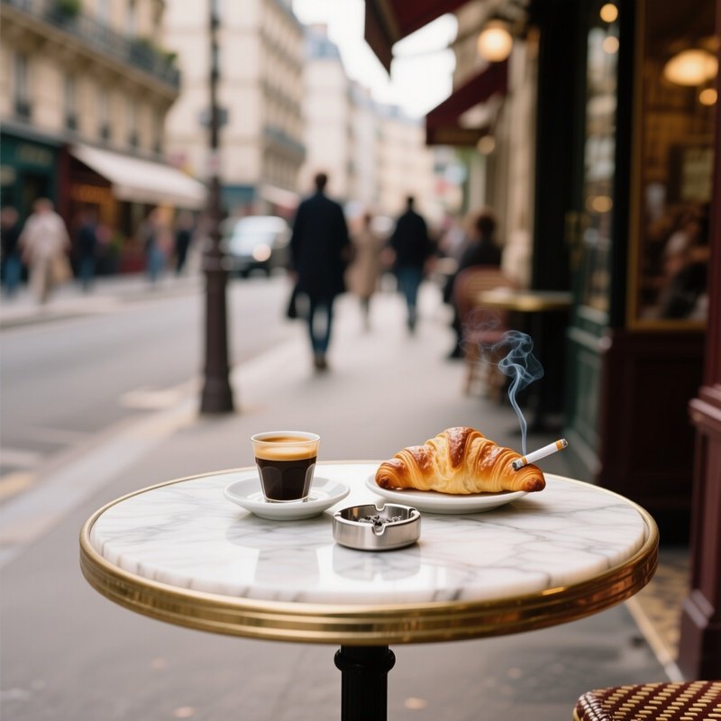Cafe Und Zigarette Klischee Paris Cafe Table