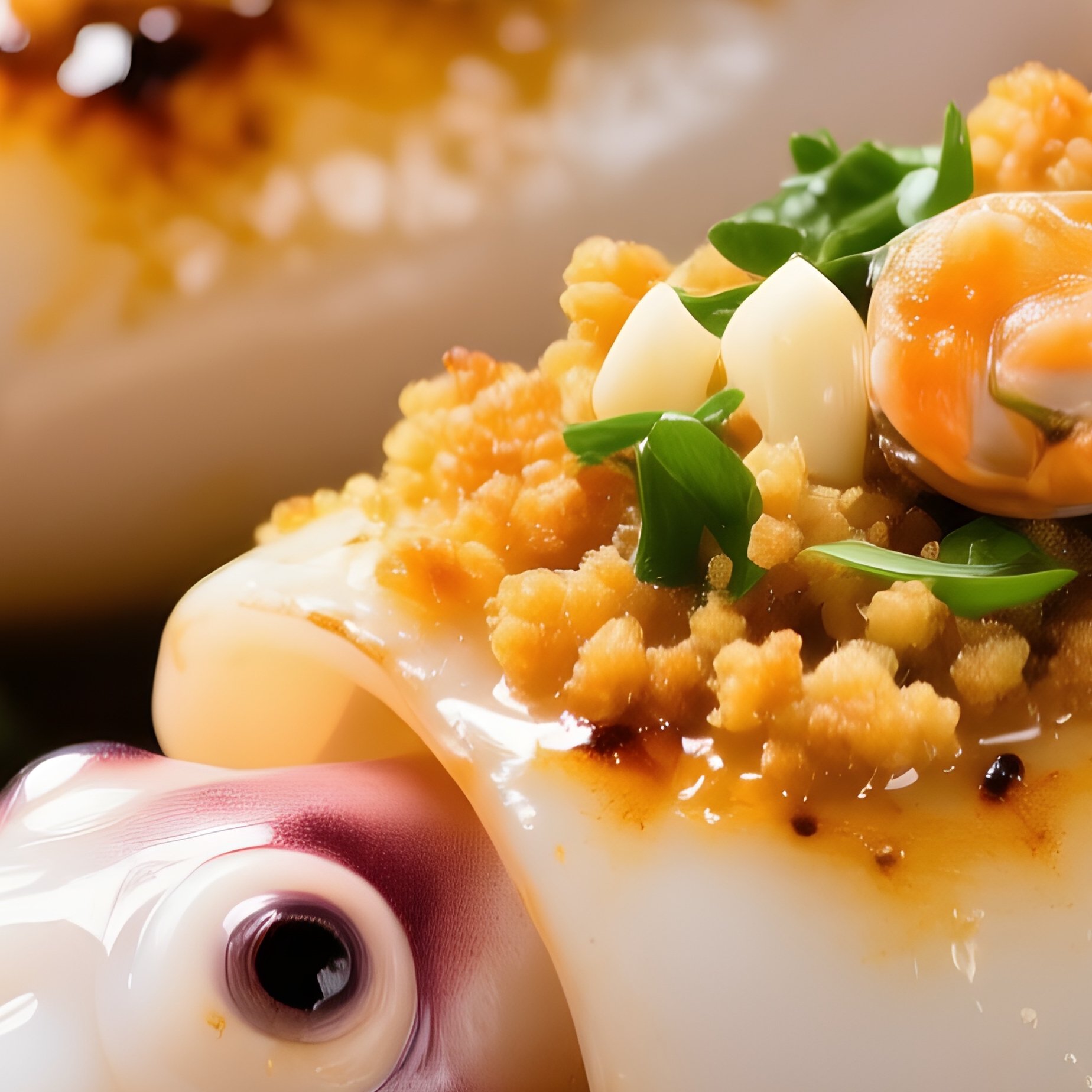 Calamari Ripieni Stuffed Squid Filled With Breadcrumbs Herbs Garlic And Seafood - Full Resolution Quality Preview