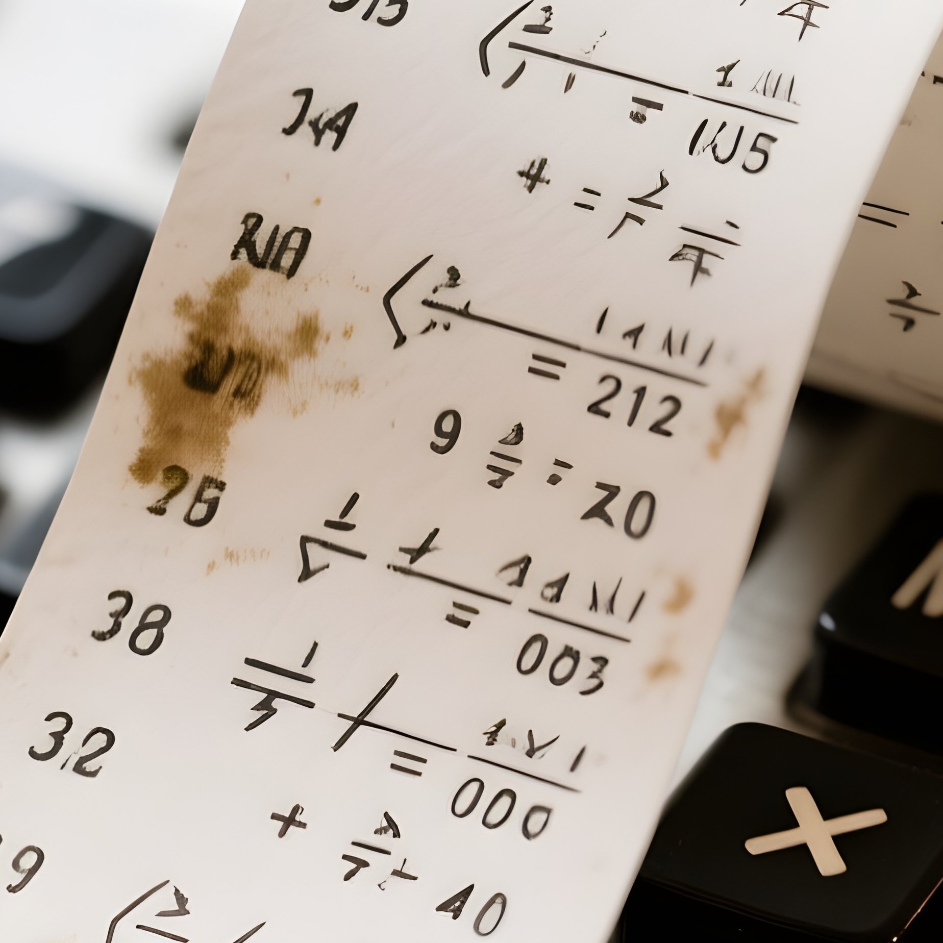 Calculator Tape Curling Out Of Printing Calculator - Full Resolution Quality Preview