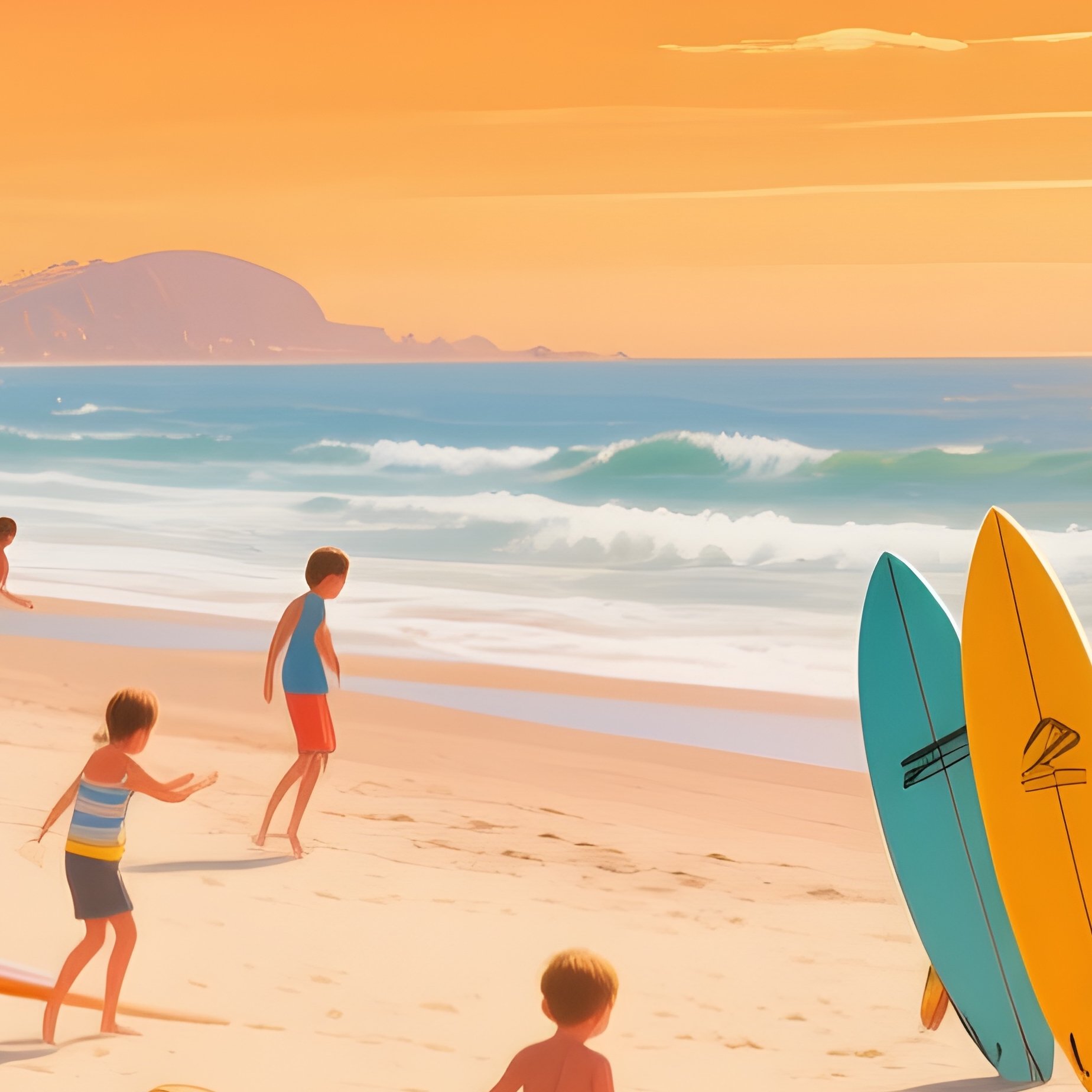 California Retro Summer Games Oil Painting 1 - Full Resolution Quality Preview