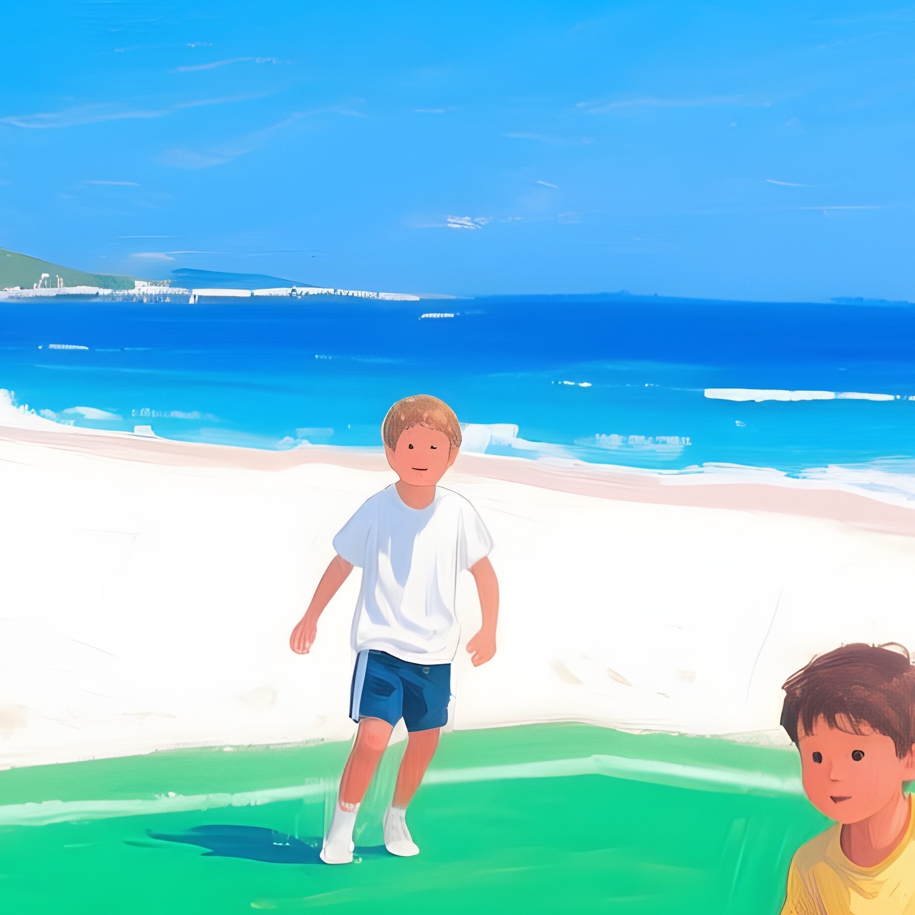 California Retro Summer Games Oil Painting 10 - Full Resolution Quality Preview