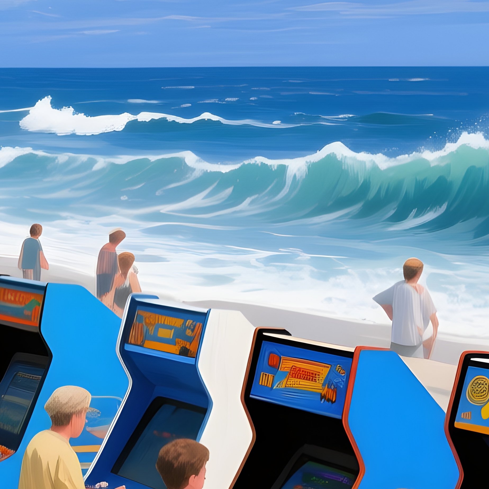 California Retro Summer Games Oil Painting 5 - Full Resolution Quality Preview