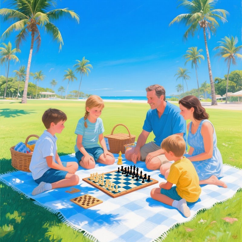 California Retro Summer Games Oil Painting 6