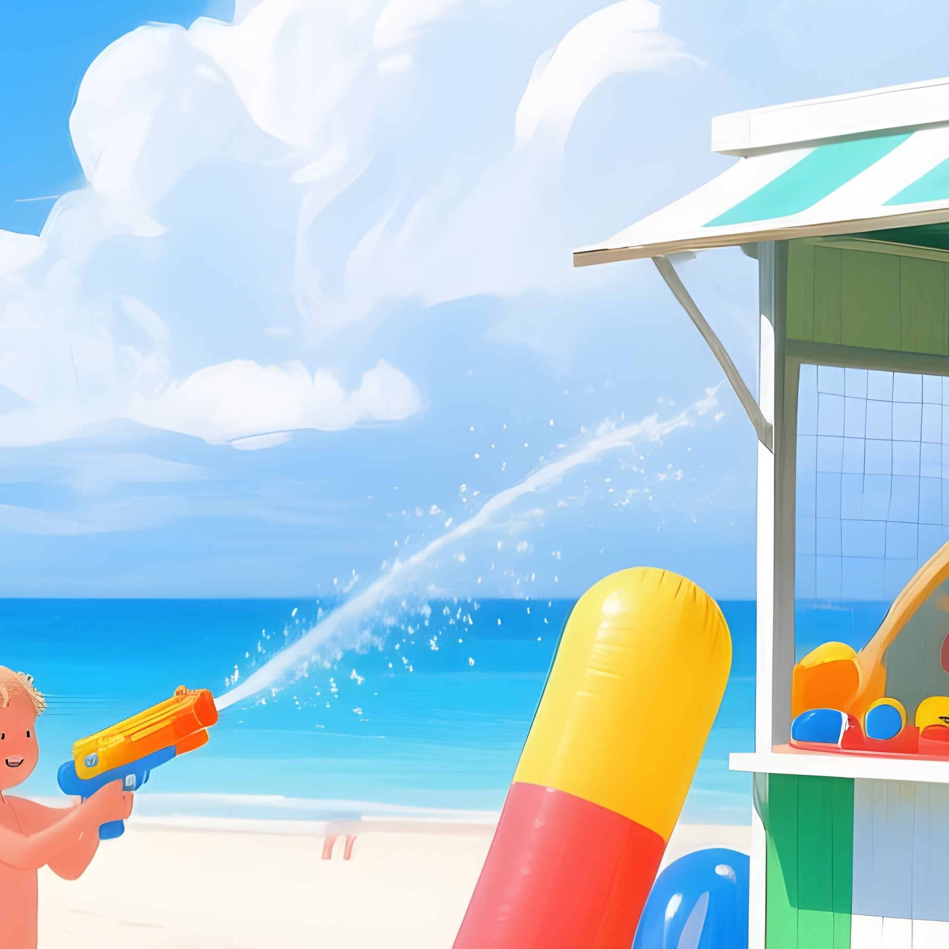 California Retro Summer Games Oil Painting 7 - Full Resolution Quality Preview