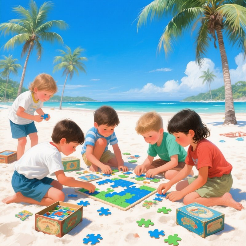 California Retro Summer Games Oil Painting 9